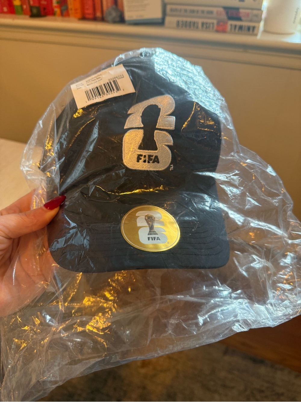 Black FIFA Embroidered life Baseball Cap with Gold Sticker